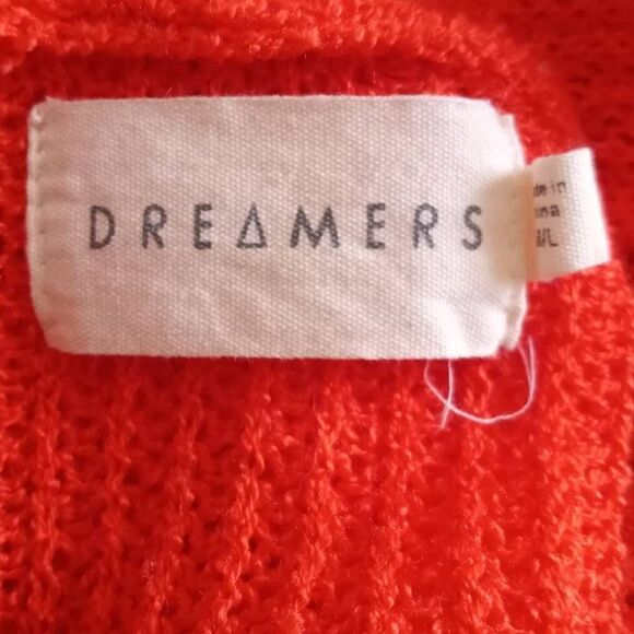 DREAMERS RED DRESS BOUTIQUE ORANGE CARDIGAN SZ.M/L EUC - Picture 6 of 9